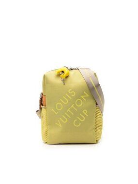 Louis Vuitton Damier Jean Weatherly LV Cup Shoulder Bag Yellow Canvas Leather